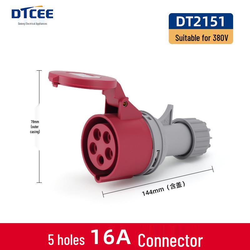 Waterproof 3-Phase 4-Pin 16A/32A IP44 Aviation Socket & Plug