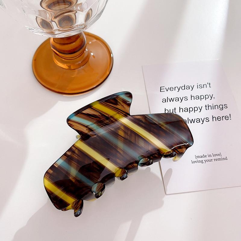 Stilvoller gestreifter Haarklammer-Clip aus Acetat für mühelose und schicke Frisuren für Frauen