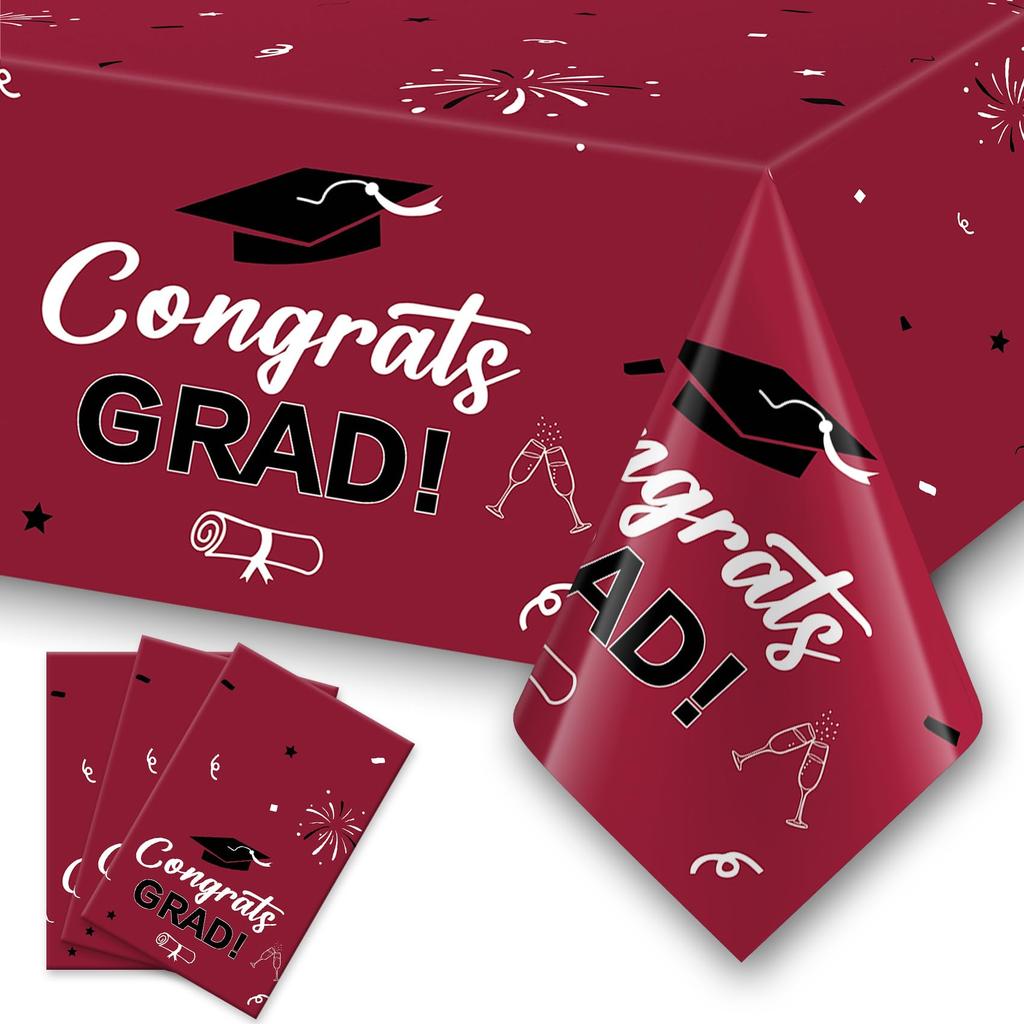 Slergut 2026 Graduation Decorations 3 Pack Graduation Tablecloth 54"x108", 2026 Graduation Party Table Decorations Blue Graduation Party Supplies