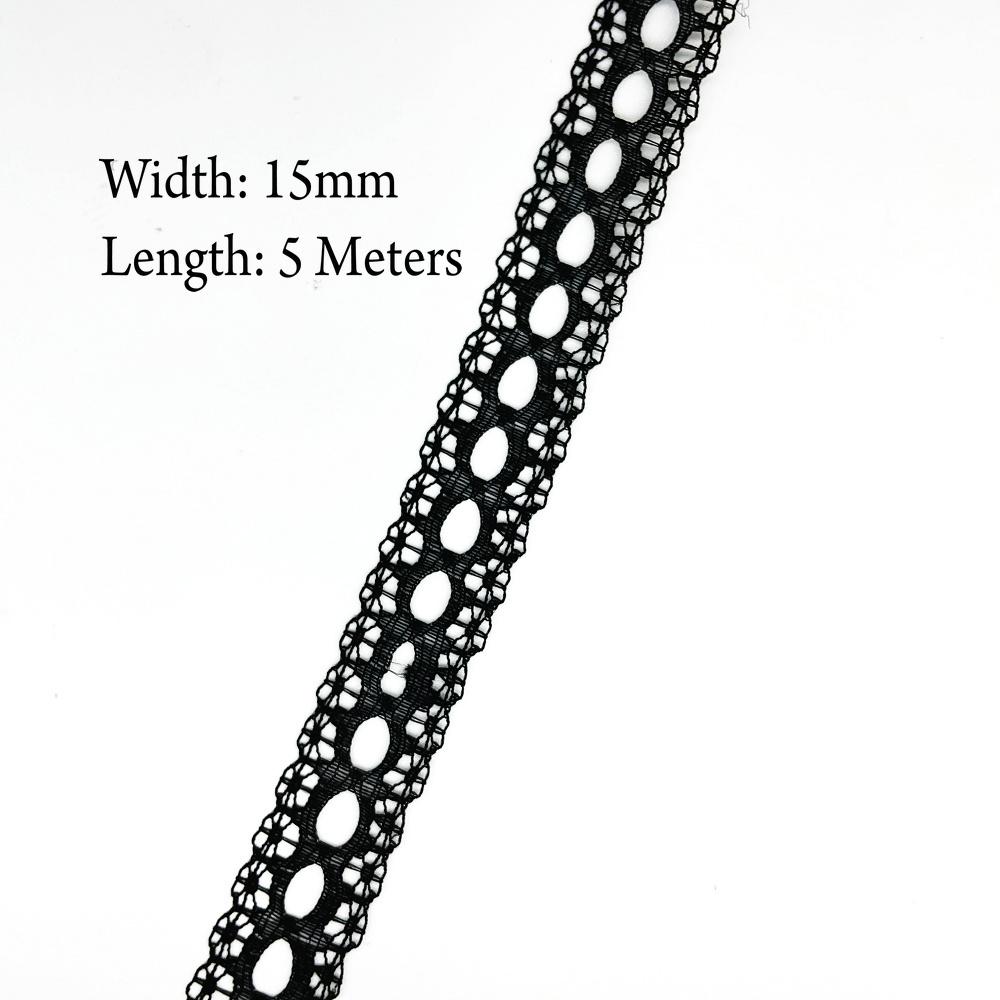 

5 метрів Біла та Чорна Мереживна Стрічка Асорті Квіткові Оздоблення для Пакування Подарунків Різдвяний Весільний Декор DIY Вироби Швейні Аксесуари 5 Meters