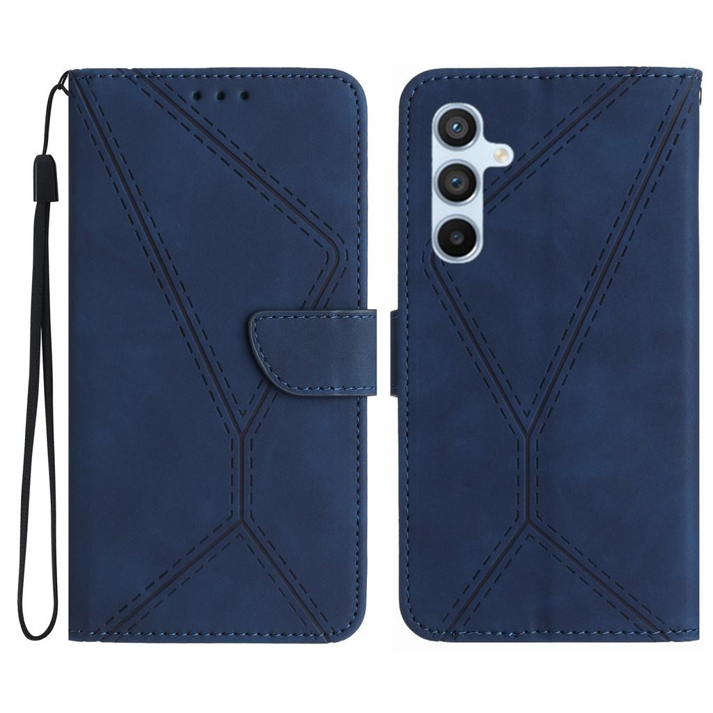 HT05 For Samsung Galaxy A16 5G/A16 4G Phone Case Skin-Touch Lines PU Leather Flip Cover