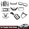 For Toyota Yaris Cross    ABS Carbonfiber Interior Accessories Window Swtich Gear Shift Front Water Cup Panle Cover