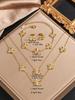 Gold Tone Four Leaf Clover Necklace Bracelet Earring Set for Women