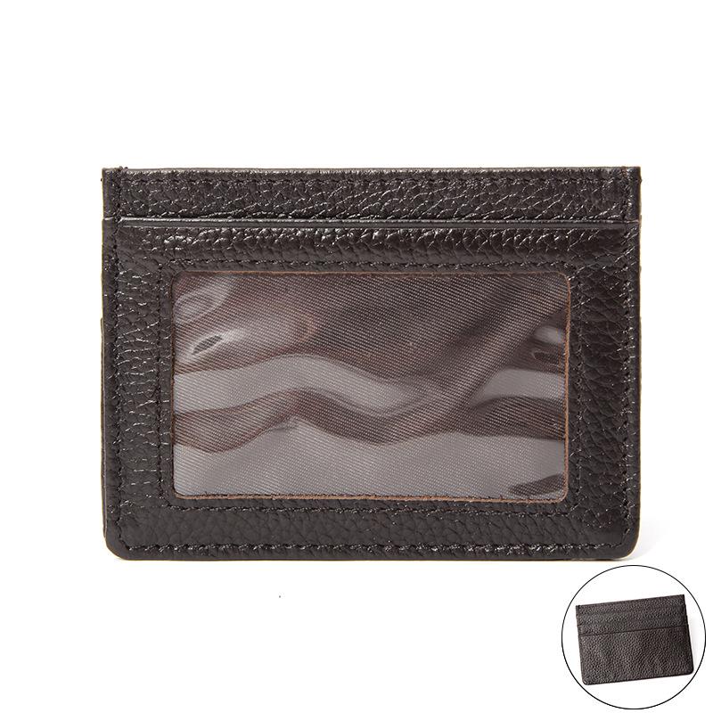 Portefeuille en cuir véritable pour permis de conduire et cartes – Porte-monnaie et cartes de crédit ultra-fin en cuir de vache
