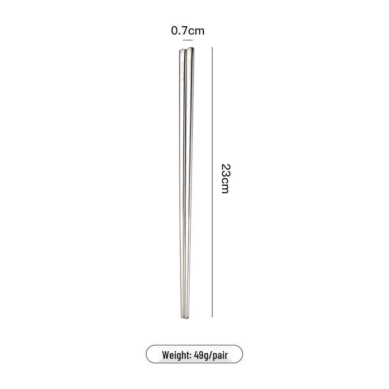 Aen Płaskie Pałeczki ze Stali Nierdzewnej 304, Ciężkie, Grube 3 mm, 50 g, 23 cm, Przenośna Koreańska Zastawa Stołowa.