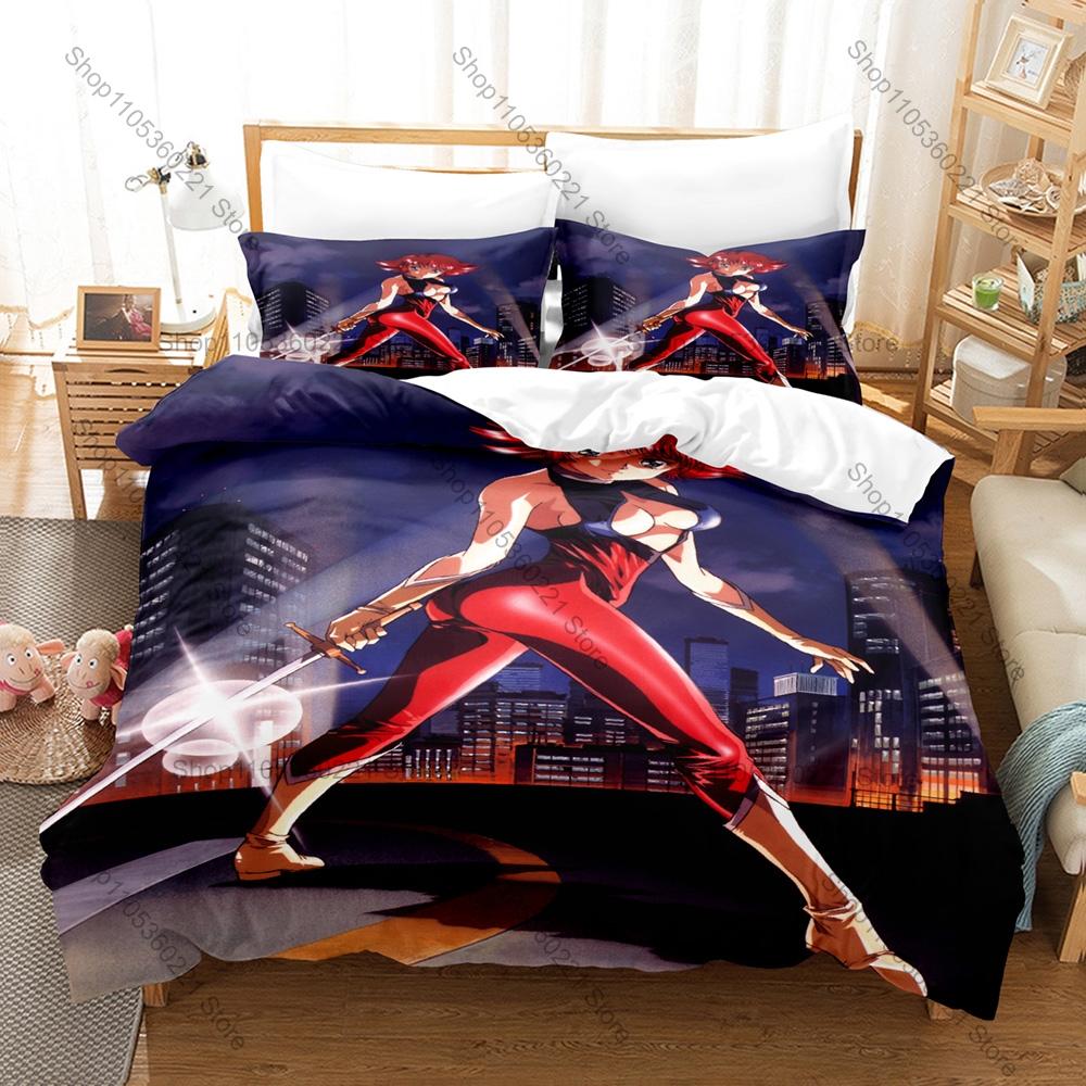 Cutie Honey Bedding Set Includes Duvet Cover 2 Pillowcases Classic Retro Magical Shoujo Anime Character Bedroom Decor For Anime