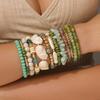 Bohemian Multi-Layered Crystal Pearl Coconut Shell Bracelet Set Baroque Handmade Beaded Bracelet Ladies