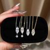New  Sparkling Zircon Pendant Necklace for Women's - High-quality Gold/silver Collarbone Chain Anniversary Gift