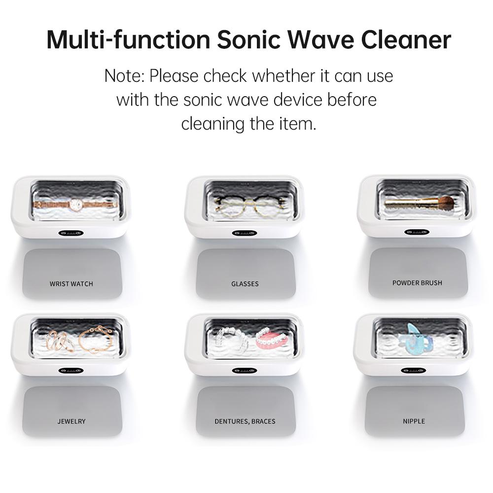 Sonic Wave Jewelry Cleaner 49kHz Professional Cleaner Machine with One Button Control 3-Level Timer