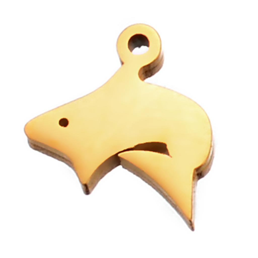 6pcs/lot Stainless Steel Polished Clover Crown Moon&Star Dolphin Charm for DIY Women Necklace Bracelet Jewelry Making