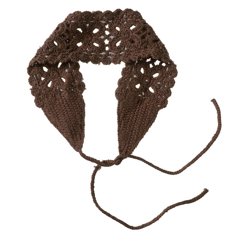 Boho Women Flower Knitted Headband Colorful Woven Hollow Headwrap Vintage Hair Accessories