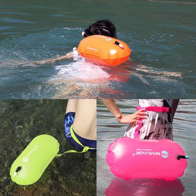 Inflatable Swimming Buoy PVC High Visibility Open Inflatable Waterproof Bag Swimming Air Bag With Waist Belt for Swimming Safety