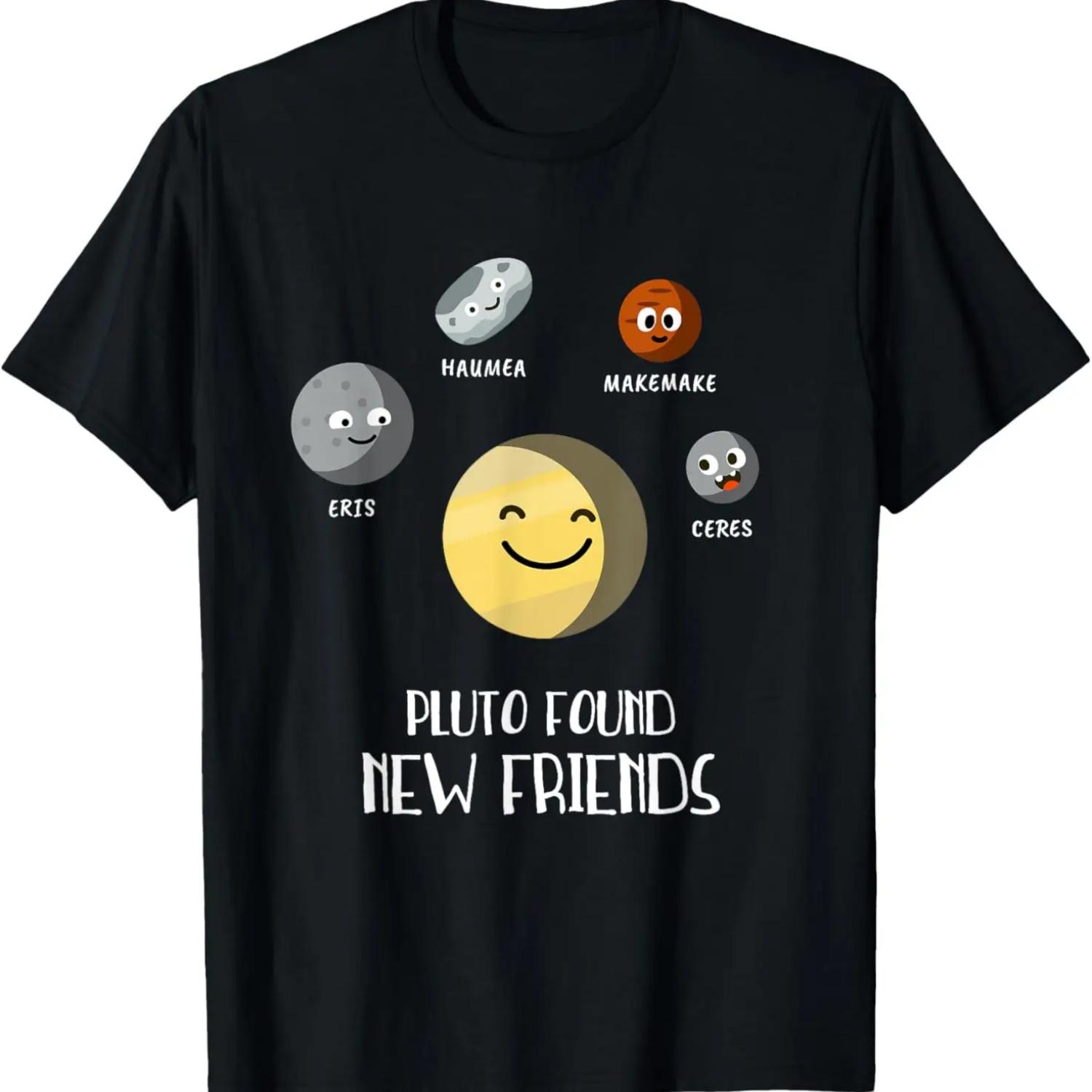 Pluto Dwarf Planet Friends Planets Space Funny Children T-Shirt S чёрный