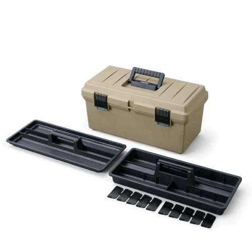 Iris Ohyama HARD PRO Tool Box (OD-500, Khaki) [Approx. 47cm Wide x 24cm Deep x 23cm High] Storage Box, Toolbox, DIY, Outdoor, Camping, Small Item Stor