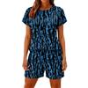 Women's Casual And Comfortable Floral-Print Short-Sleeve Set With Pockets