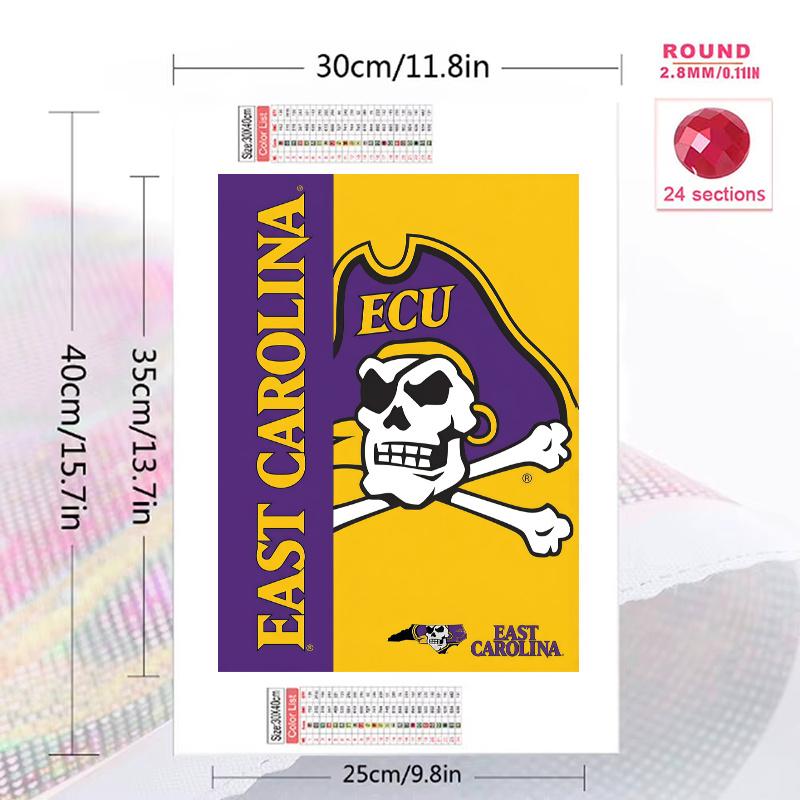 East Carolina Pirates 100% Round Full Drill 5D DIY Diamond Painting Embroidery Cross Stitch Rhinestone Décor