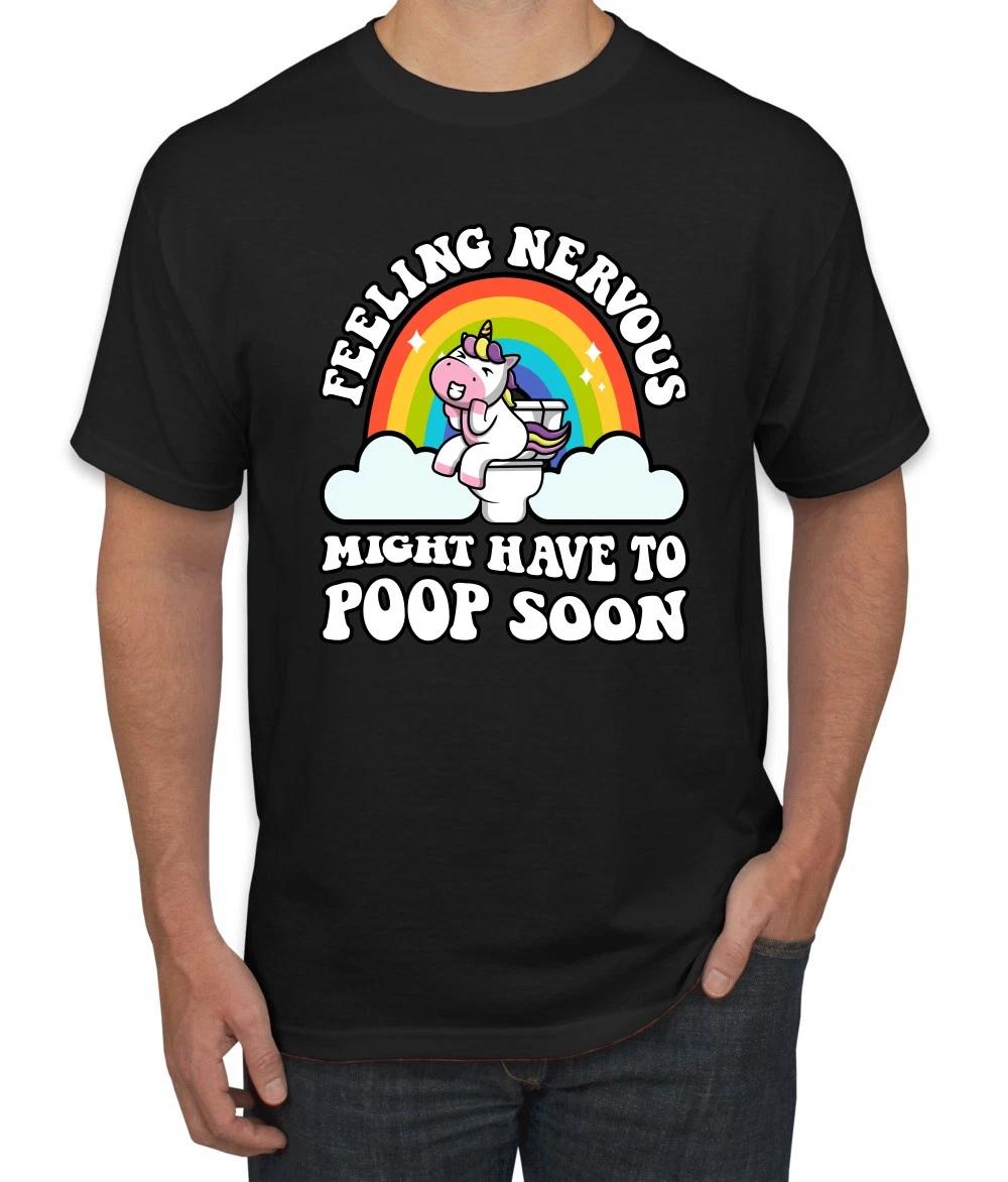 Feeling Nervous Poop Unicorn Cute Funny Men s T- Shirt S