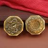 Brass Eight-Sided Money Rotating Cube Stress Relief Handheld Portable Win Instantly Dice Dragon Year Wealth Decoration