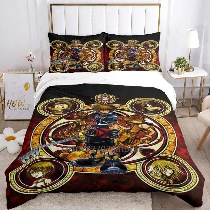 

Cozy Classic 3D Printing Cartoon Game Kingdom Heart Size Bed Adult Kid Bedroom Sets Single Twin Full Queen King Quilt Comforter (quilt)-EU Single(135*200cm)3pcs