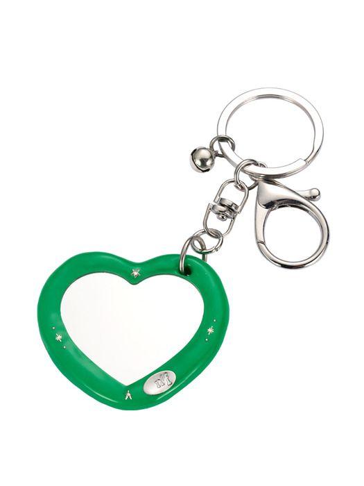 nff heart dia mirror key ring-green