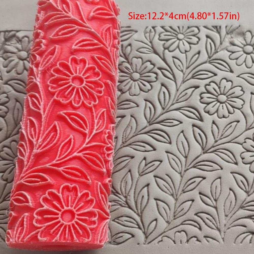 DIY Clay Tile Roller Pottery Tools Creative 3D Printed Clay Texture Rollers Handmade Handicrafts
