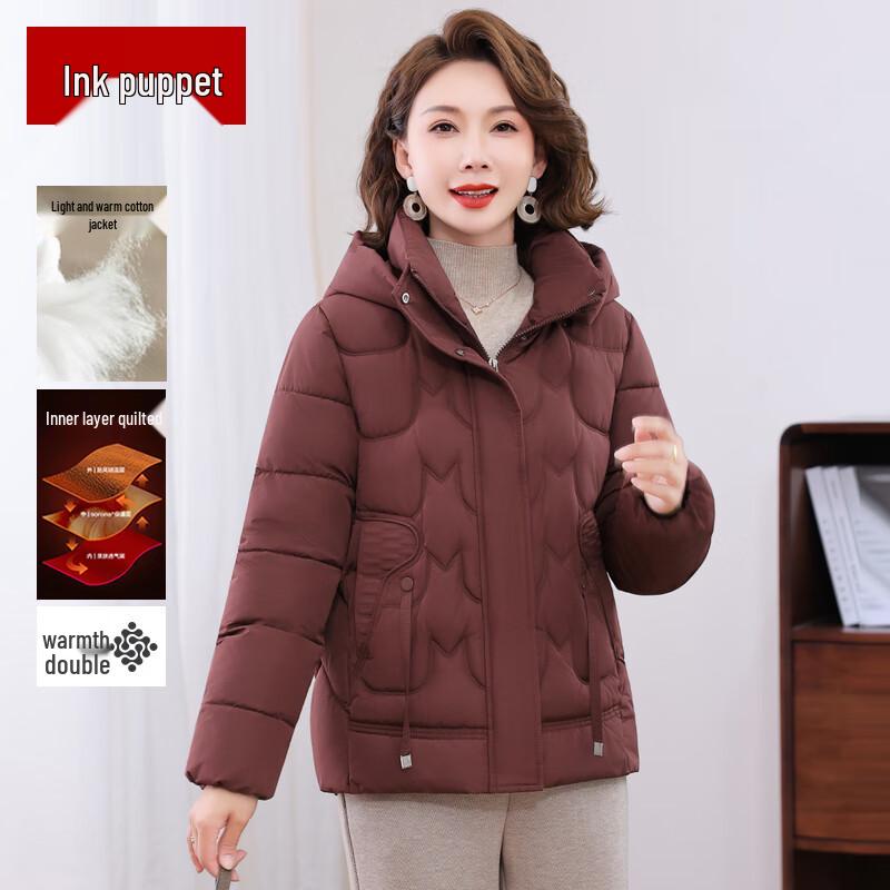 Mouou 2025 Mid-Aged Women's Short Padded Winter Coat