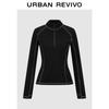 UR2026 Women's Sporty Stand-Up Collar Color-Block Slim T-Shirt