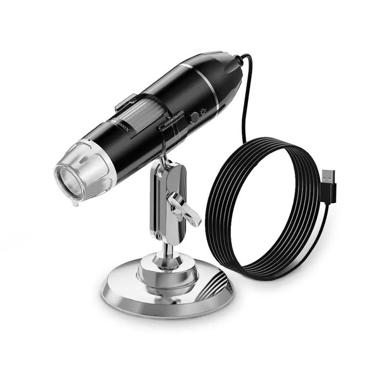 Microscopio digitale 1600X 3in 1 con fotocamera Microscopio elettronico portatile per saldatura Lente di ingrandimento a LED Lente di ingrandimento con carica USB di tipo C