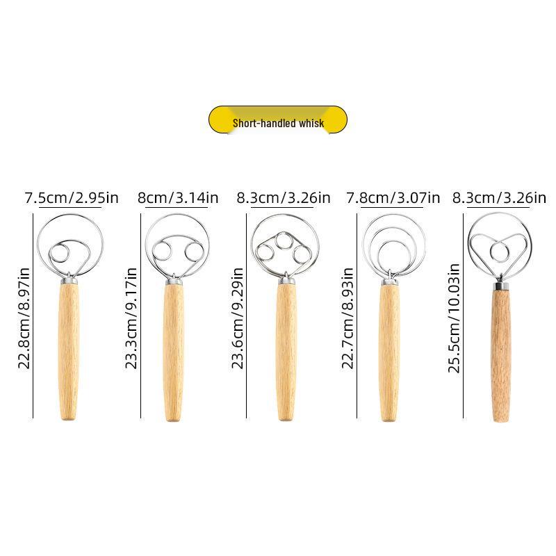 Rattan Bread Proofing Basket Set with Dough Mixer, Scraper & Silicone Brush