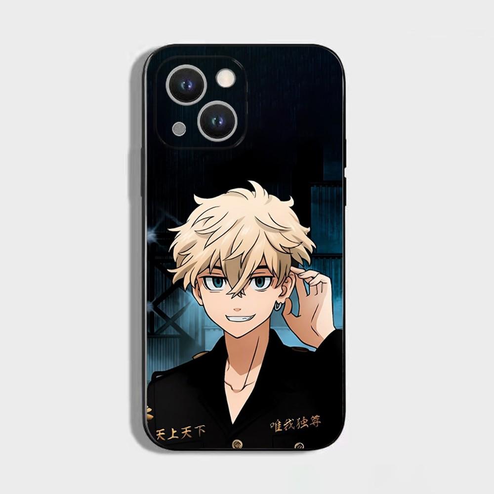 T-Tokyo Revengers Anime Handyhülle Für iPhone 16 15 Plus 14 13 Pro Max 12 Mini 11 X XS XR 7 8 8Plus Schwarze Weiche Handyhülle