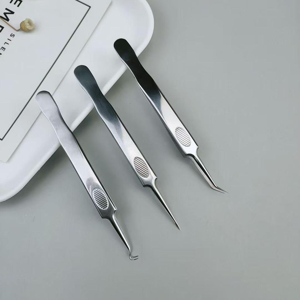 Stainless Steel Ultra-Fine Pimple Tweezers - Super Sharp Acne & Blackhead Removal Tool for Beauty Care