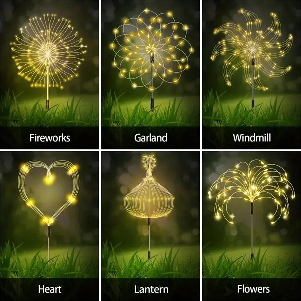 LED Solar Feuerwerk Lichter Außen Wasserdicht Solar Garten Lichterkette Für Rasen Gehweg Terrasse Hof Party Weihnachtsdekoration