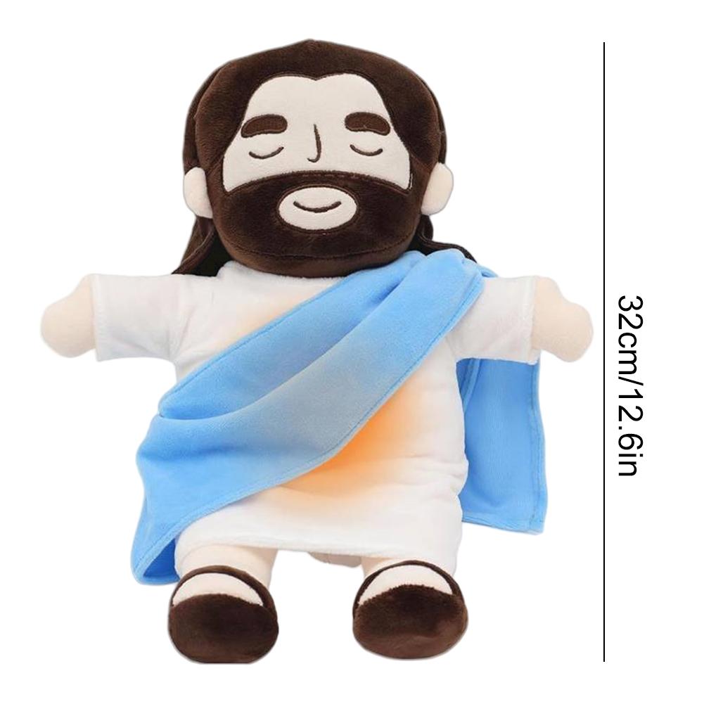 Jesus Plush Baby Soothing Breathing Toy Jesus Doll Plush Toy Four-Gear Adjustment Children Music Sleep Companion Toy Kids Xmas G