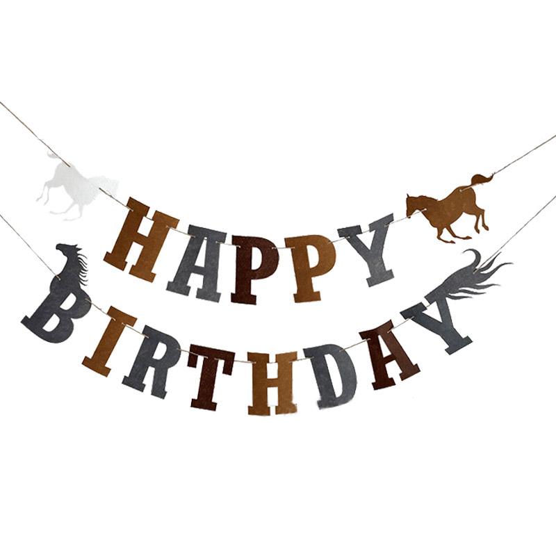 Western Party Decorations Cowboy Banner Pennant Wild West Cowboy Hanging Garland Baby Shower Western Birthday Party Supplies