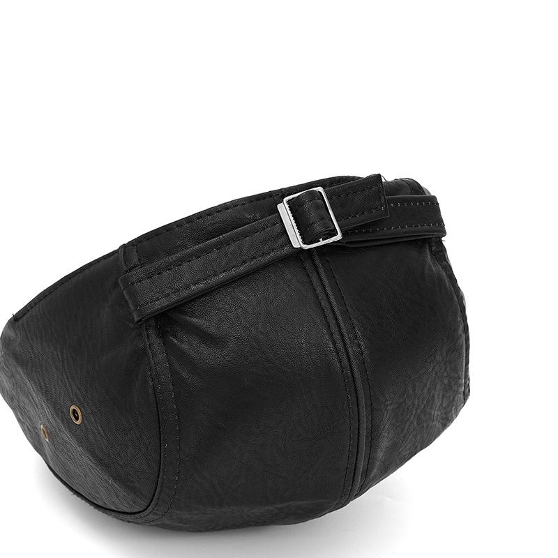 Autumn Winter Leather Warm Beret Men's British Retro Progressive Cap Newsboy Cap