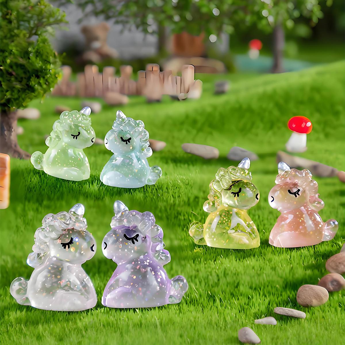 10 / 20pcs Cute Mini Resin Unicorn Figurines Miniature Glitter Unicorn Tiny Animals Figures Ornament Ideal for DO-IT-YOURSELF Fairy Garden