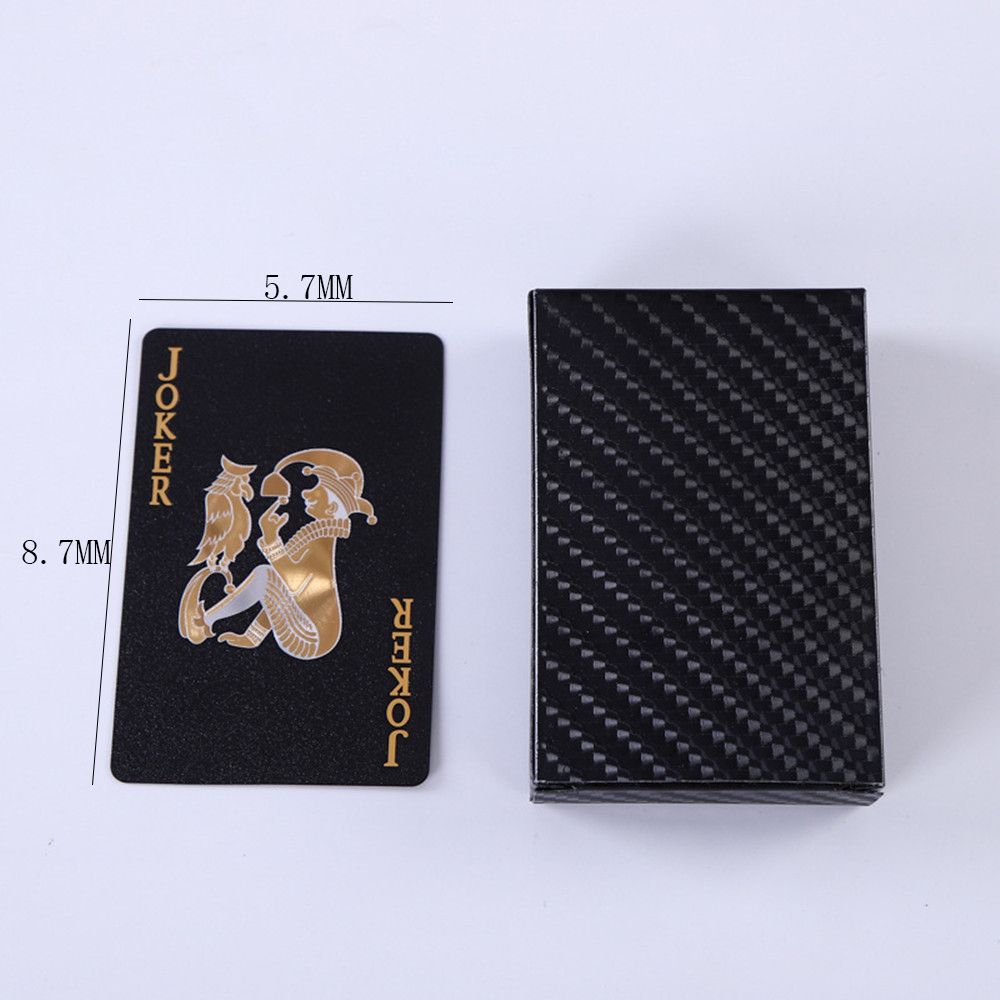 A Deck of Playing Cards 2 Styles of Plastic with Golden Laminate Washable Creative Black and Gold Water Repellent Magic Cards