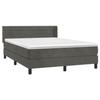 3131022 vidaXL Divan Bed and Mattress Dark Grey 140x200cm Velvet