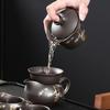 Purple Clay Gongdao Cup with Gold Trimming Ceramic Gong Cup Even Cup Kung Fu Tea Set Tea Sea Tea Divider Tea Strainer Accessories