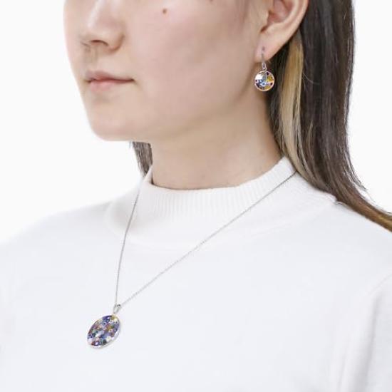 [Jewelry Walk Shinsaibashi] Venetian Glass Pendant Necklace, Made in Italy, Venetian Glass Millefiori 26mm, Multicolor [Click Post]