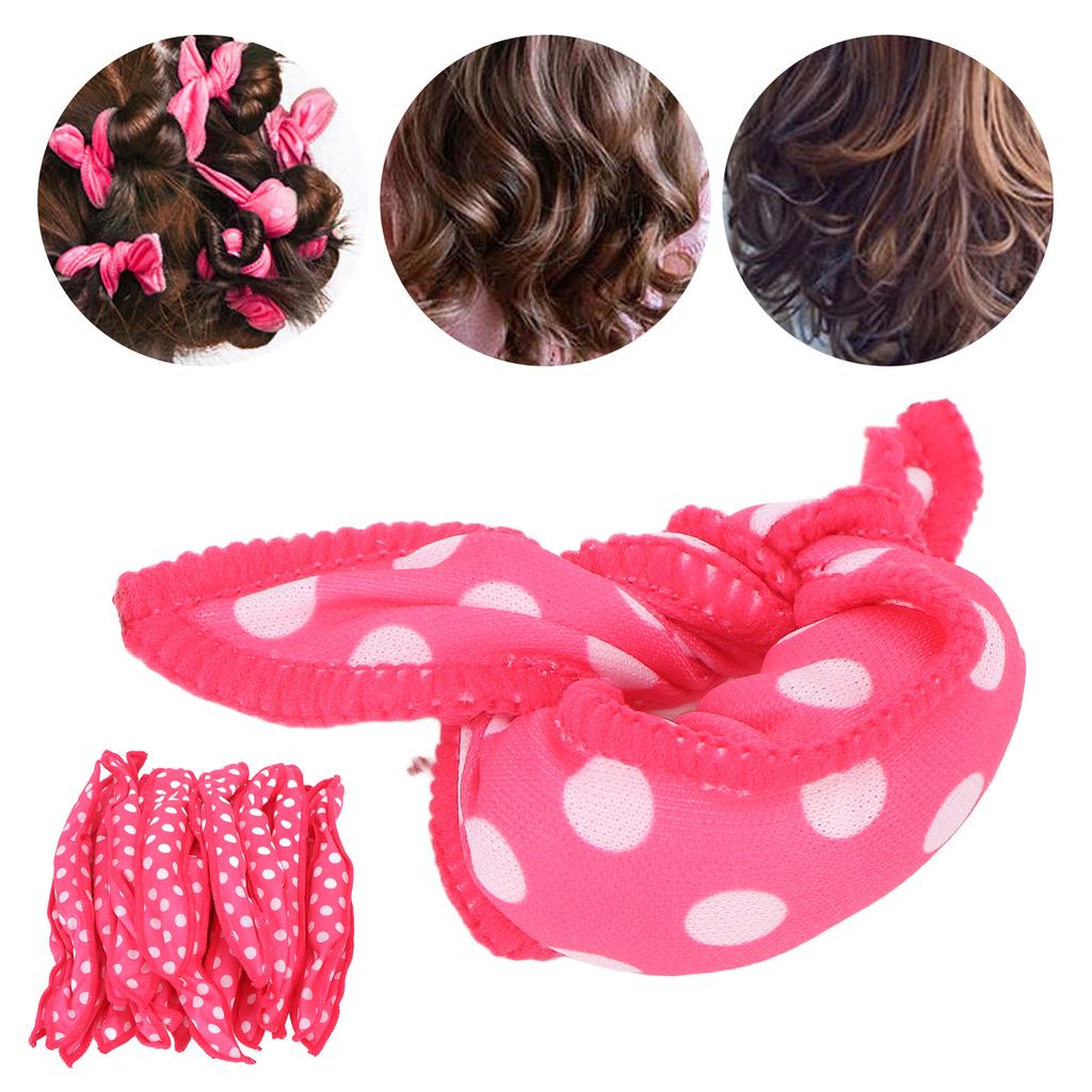 20pcs Heatless Hair Curler Soft Folding DIY Sponge Hair Styling Rollers for Sleeping Rose Red