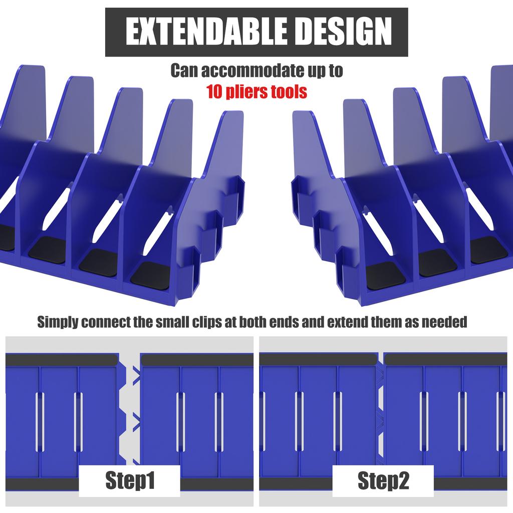 Pliers Organizer Rack with Nonslip Rubber Base 10 Slots Plier Rack Space Saving Plier Cutters Screwdriver, Wrench Tool Organizer