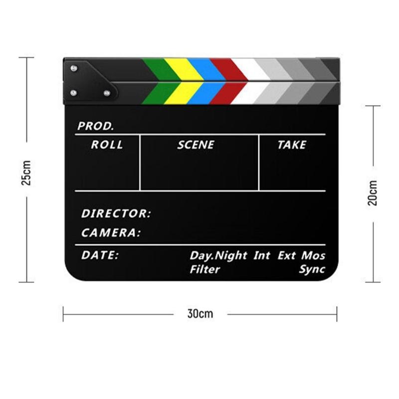 Movie Clapperboard Dry Erasable for Directors and Filmmakers Acrylc Video Scene Clapper Board 10x12Inch Black