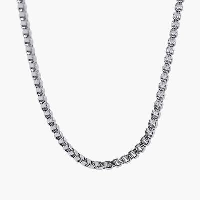 Jbans Classic 3-Line Cube Chain Necklace (C2503-An878_Sv)