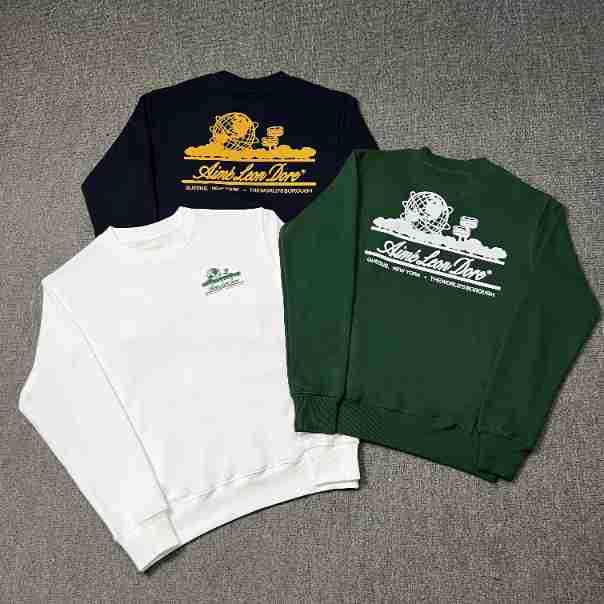 Aime New York Queens Landmark Print Round Neck Sweatshirt - Versatile Men's Hoodie
