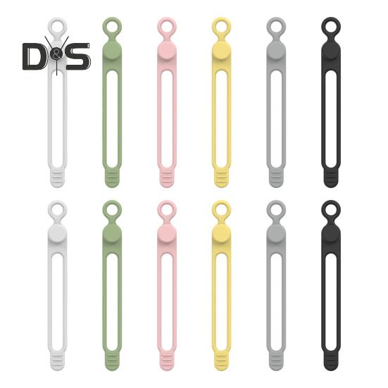 

12 шт./компл. силиконовый кабельный хомут многоцелевой наушники телефон шнур питания связка крепежный ремень многоразовый эластичный органайзер для проводов обертка M