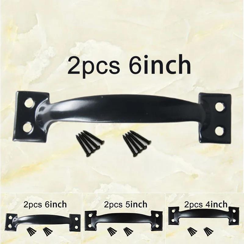 2Pcs Heavy Duty Barn Door Handle w/ Screw Iron Pull Handles for Sliding Barn Door Closet Wooden Gate door Hardware Accessory