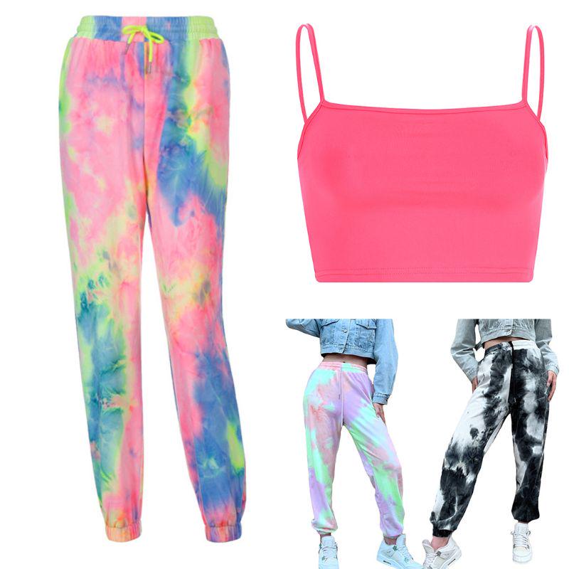 Buy Women Neon Rainbow Tie-Dye Jogger 
