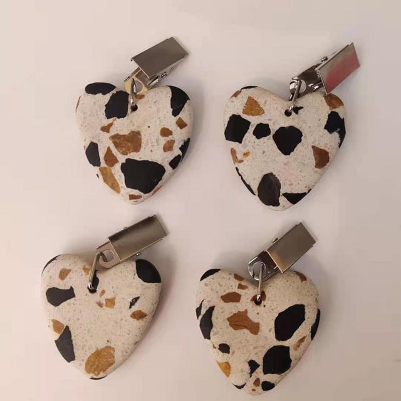 Tablecloth Weights Clip On Heart-Shaped Table Cloth Pendant Stones Heavy Table Cover Weight Tablecloth Hangers For Restaurant