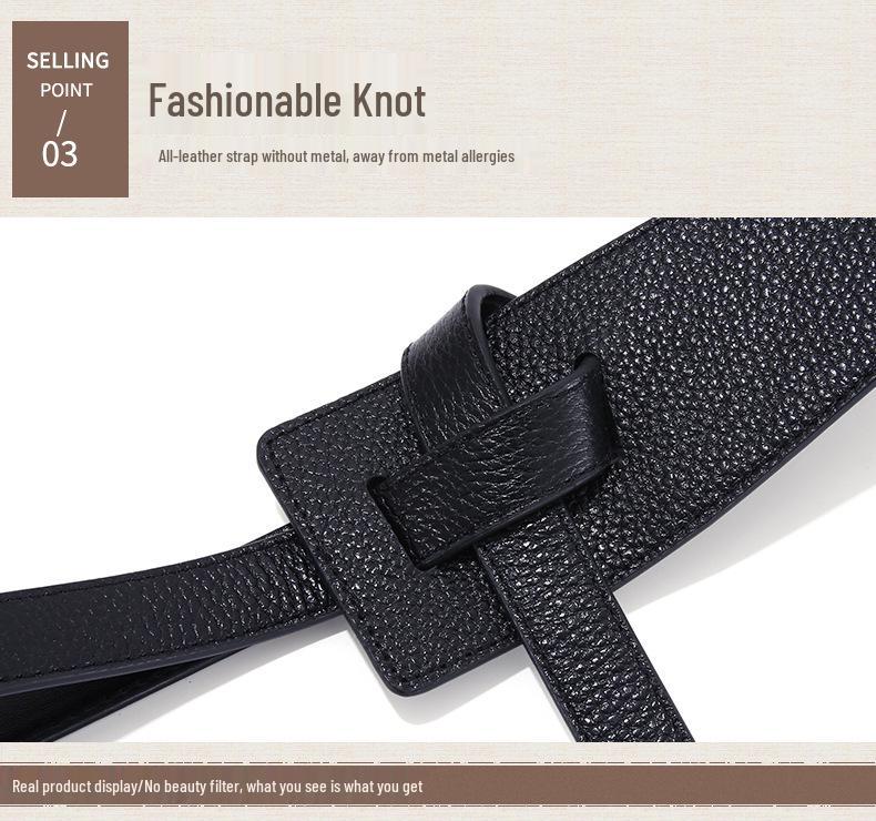 Women's Genuine Leather Wide Waist Belt - Trendy Suit Jacket & Sweater Cincher